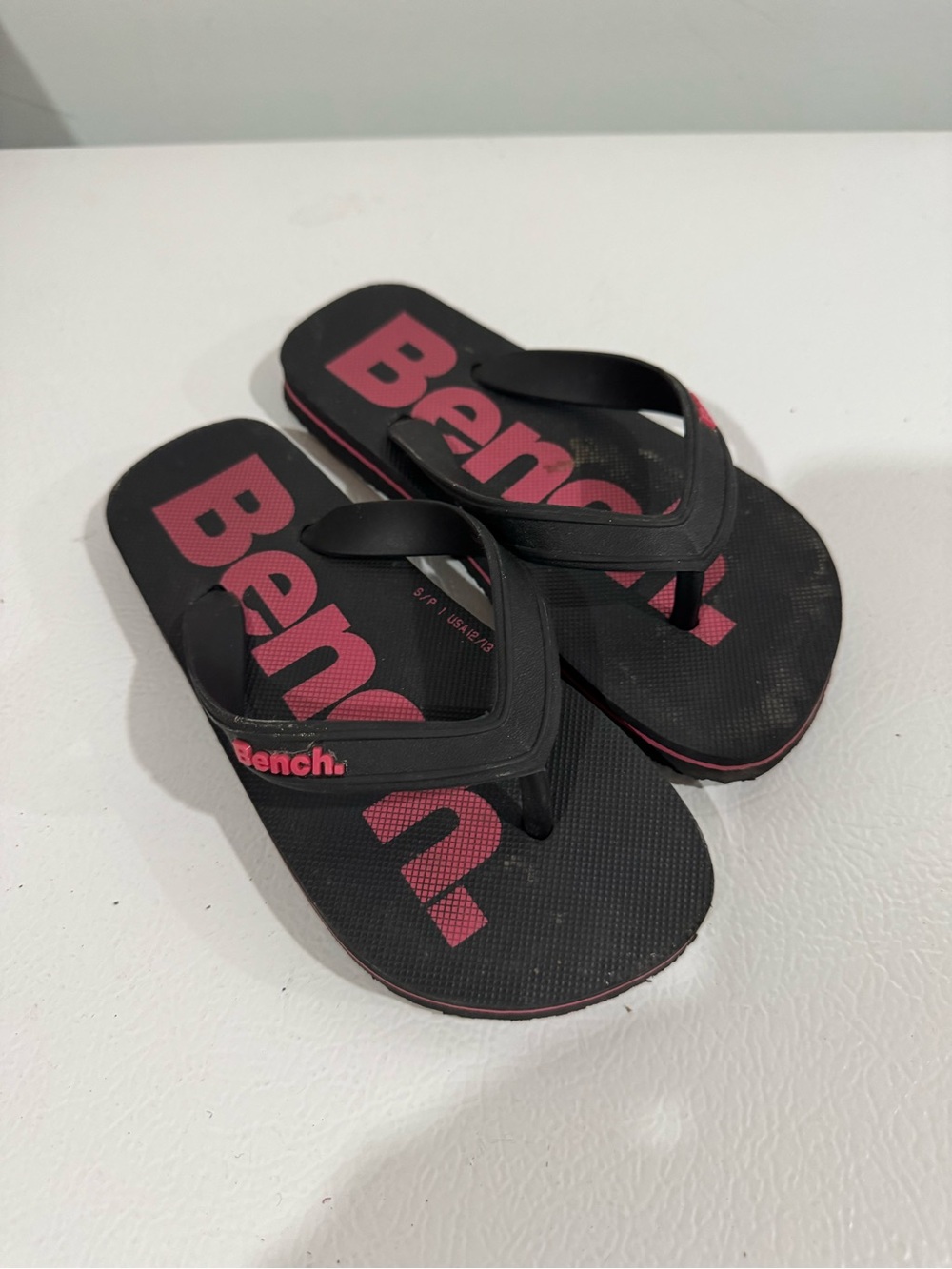 Bench Kids Black and Pink Flip Flop Sandals